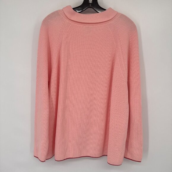 Talbots Womens Pink Ribbed Knit Sweater size XL Cotton Long Sleeve Crew Neck - Picture 12 of 12